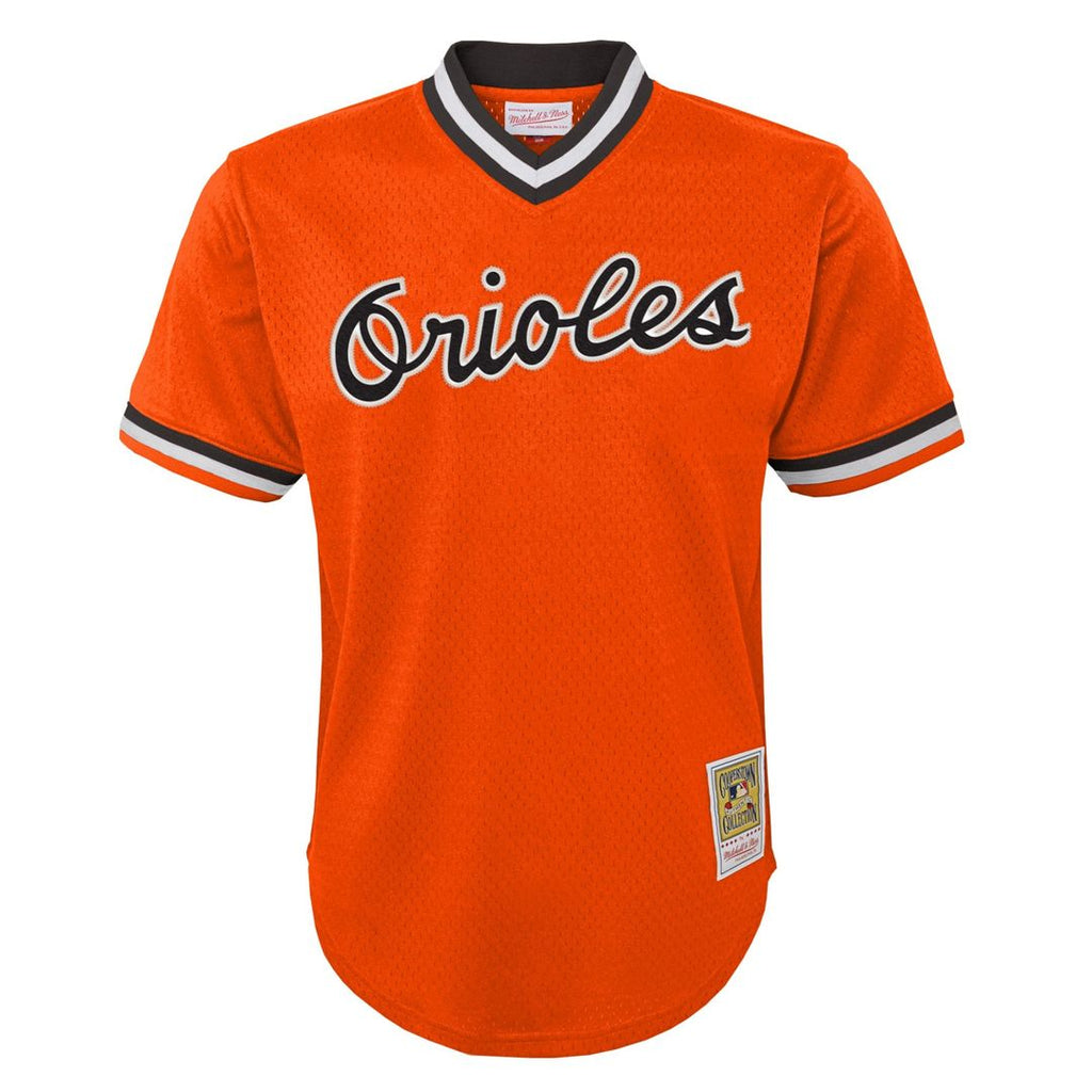 Cal Ripken Jr. Baltimore Orioles Youth Cooperstown Collection Mesh Batting Practice Jersey - Orange