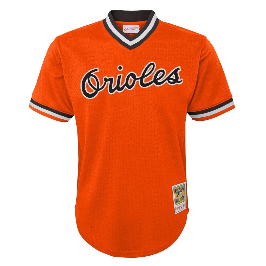 Cal Ripken Jr. Baltimore Orioles Youth Cooperstown Collection Mesh Batting Practice Jersey - Orange