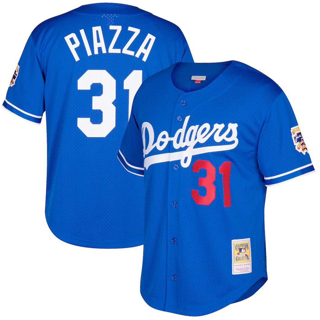 Mike Piazza Los Angeles Dodgers Big & Tall Cooperstown Mesh Batting Practice Jersey - Royal