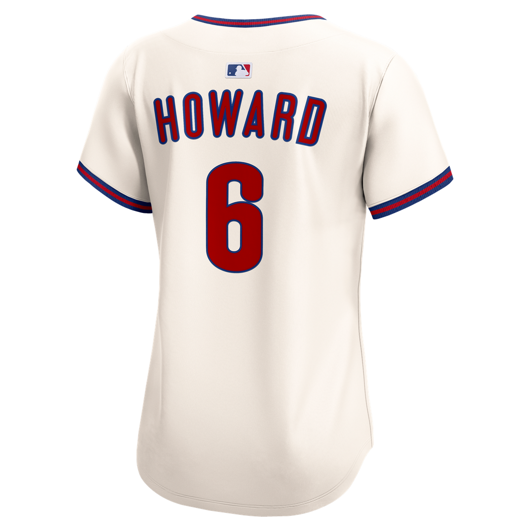 Ryan Howard Philadelphia Phillies Women's Alternate 2 Limited Jersey - Cream