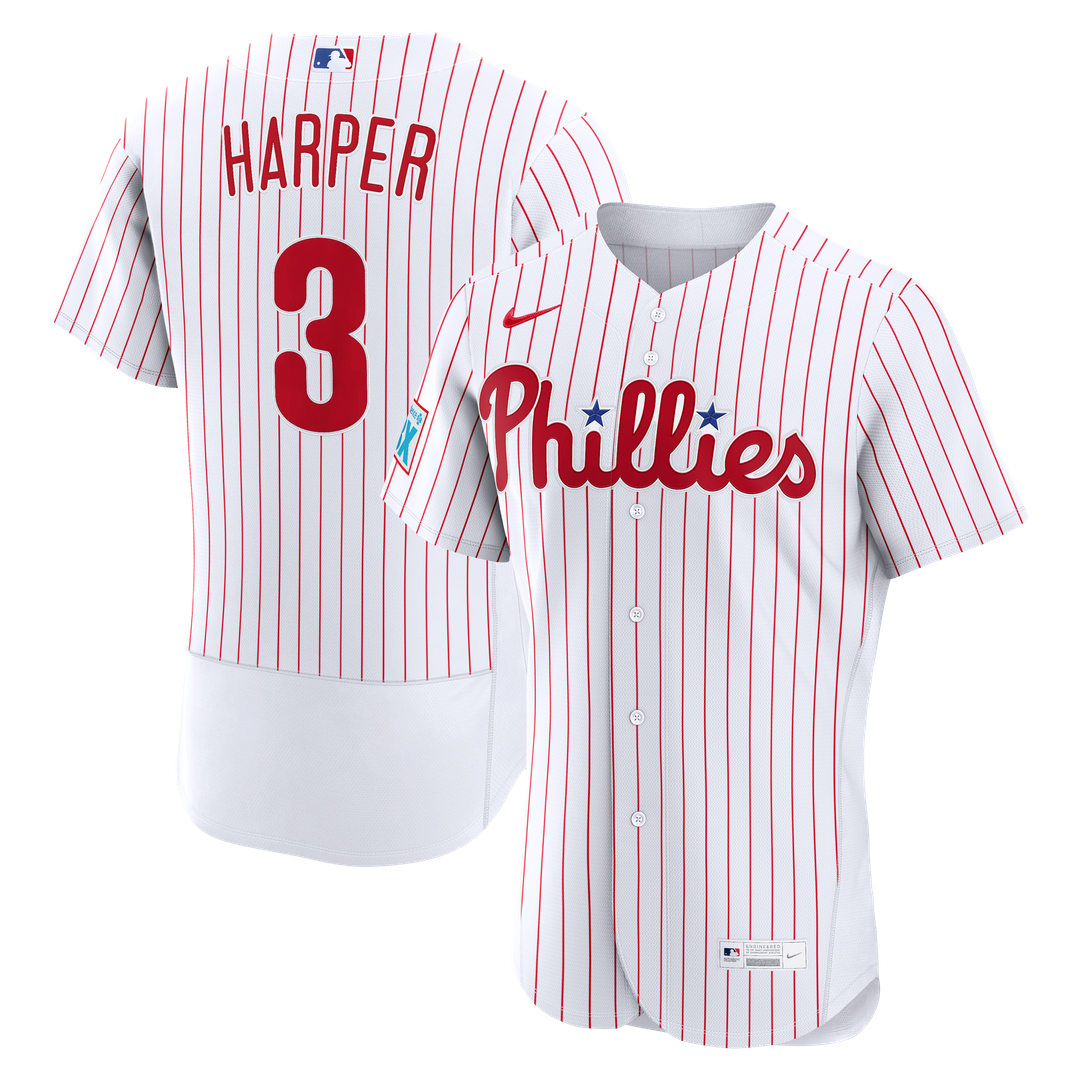 Bryce Harper Philadelphia Phillies Alternate Authentic Sponsor Patch Jersey - Light Blue