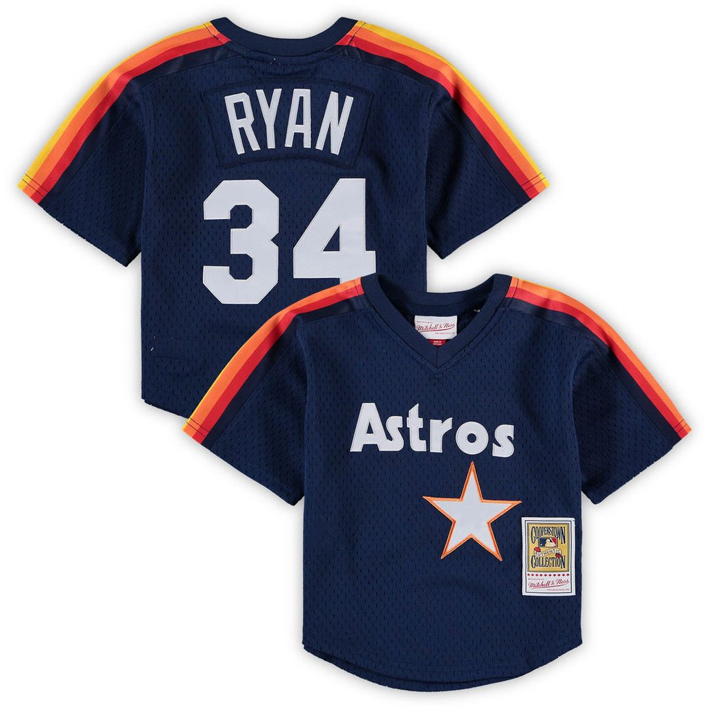 Nolan Ryan Houston Astros Preschool & Toddler Cooperstown Collection Mesh Batting Practice Jersey - Navy