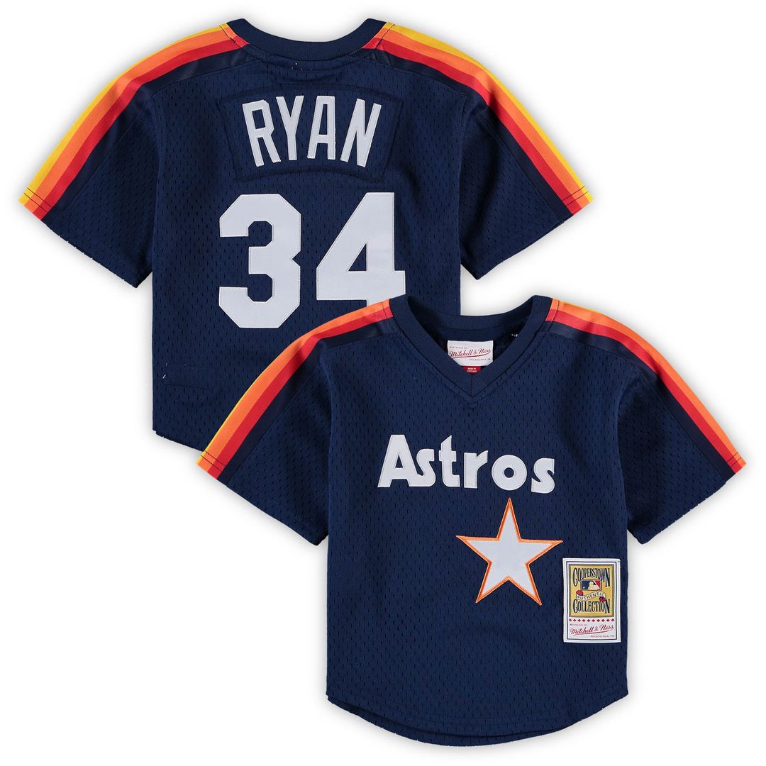 Nolan Ryan Houston Astros Preschool & Toddler Cooperstown Collection Mesh Batting Practice Jersey - Navy