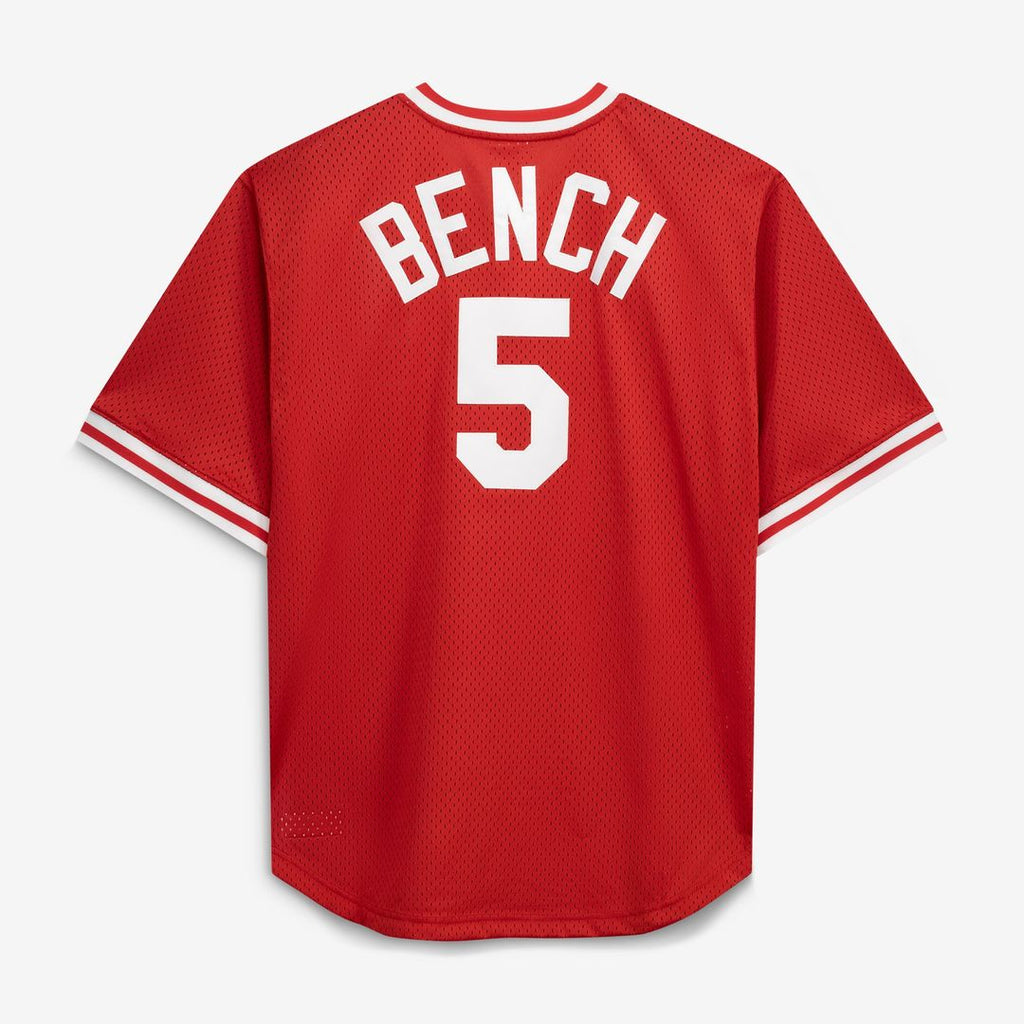 Johnny Bench Cincinnati Reds Cooperstown Collection Big & Tall Mesh Batting Practice Jersey - Red