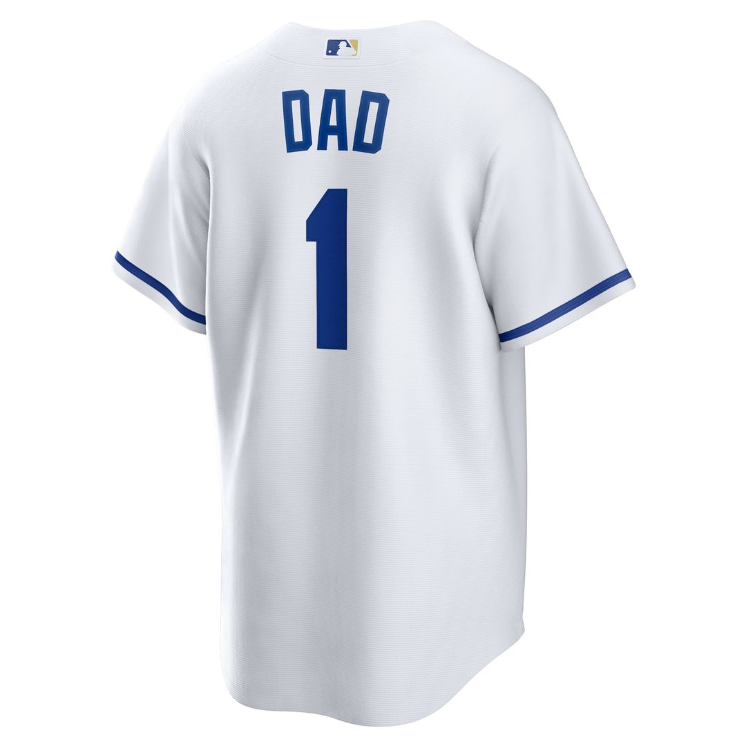 Kansas City Royals #1 Dad Home Replica Jersey - White