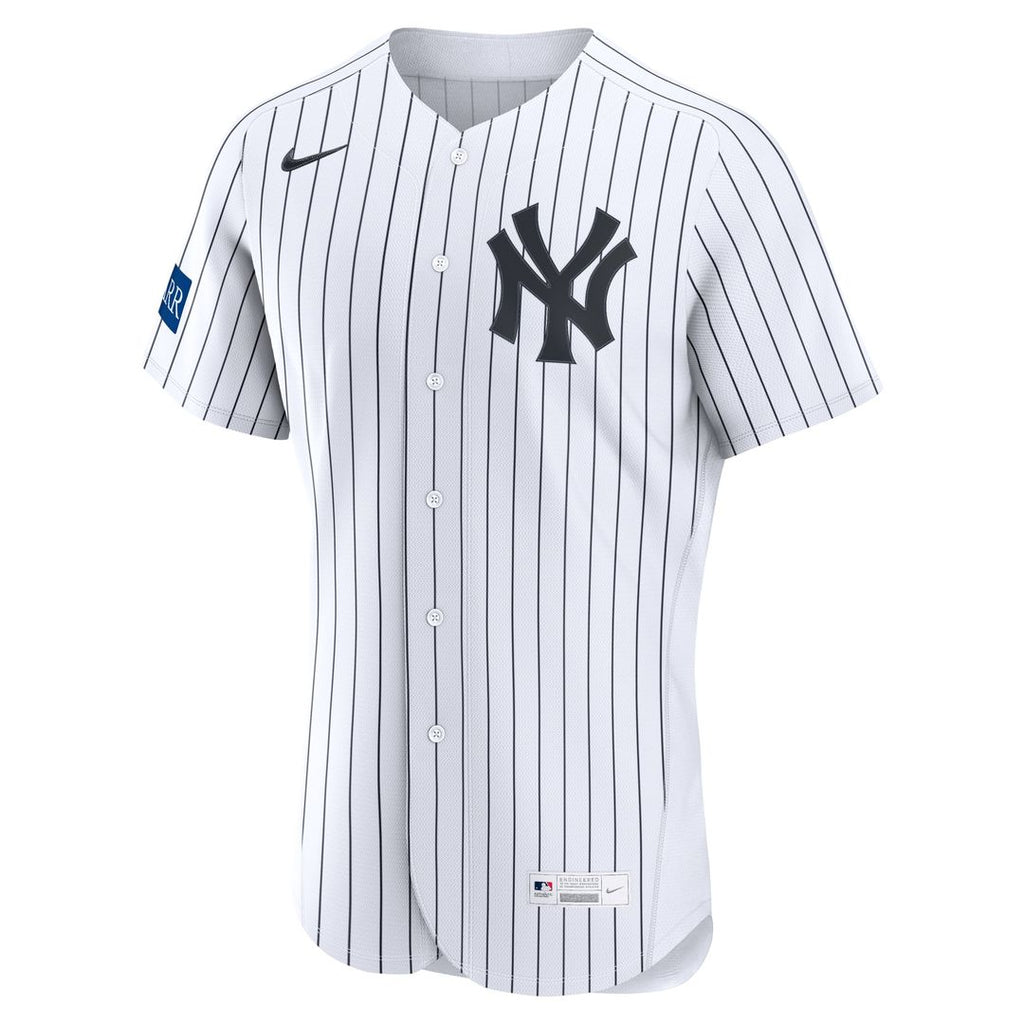 Aaron Judge New York Yankees Home Authentic Sponsor Patch Jersey - White