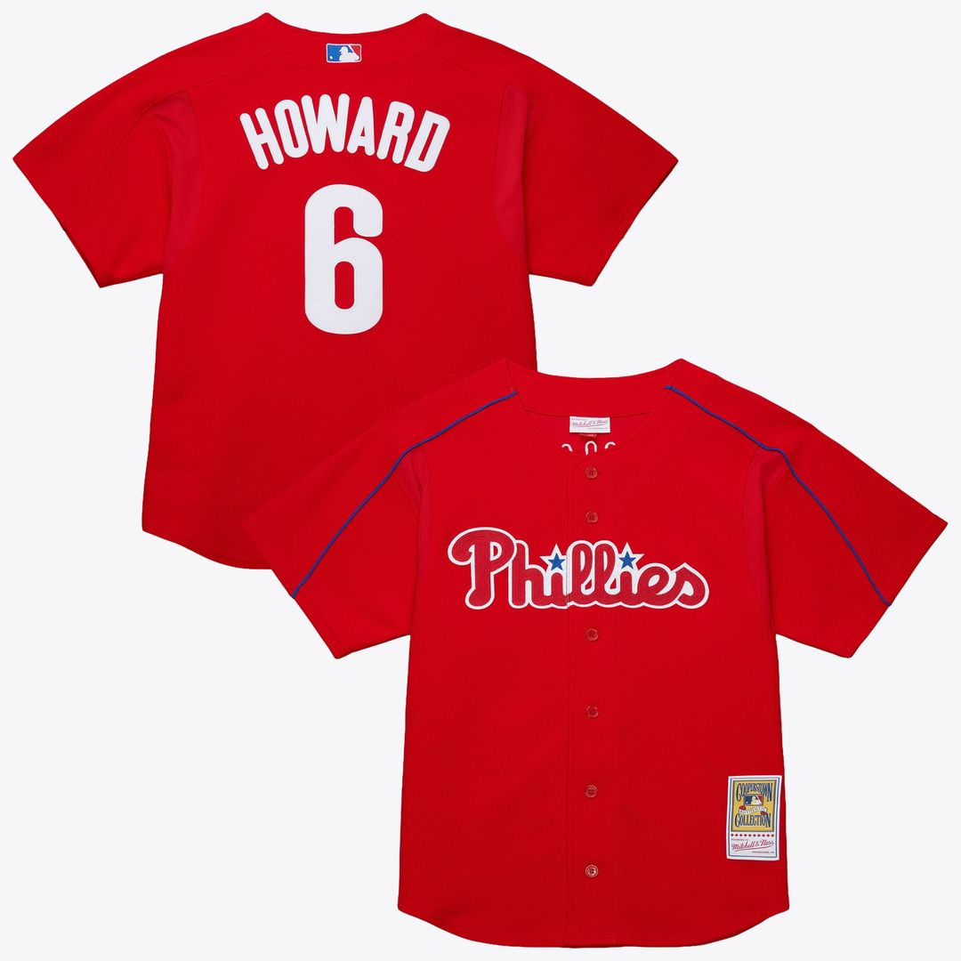 Ryan Howard Philadelphia Phillies Big & Tall Cooperstown Mesh Batting Practice Jersey - Red