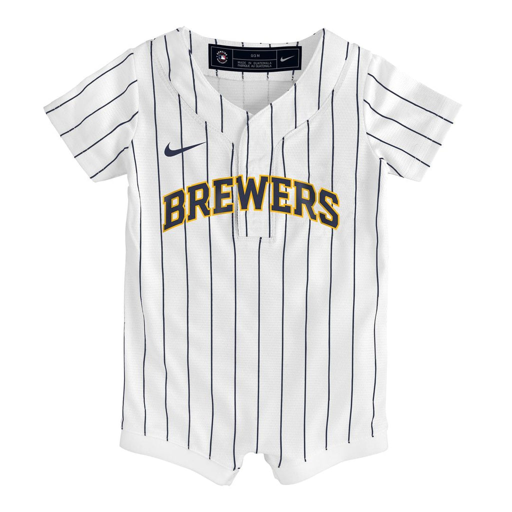 Milwaukee Brewers Newborn & Infant Alternate Replica Romper Jersey - White