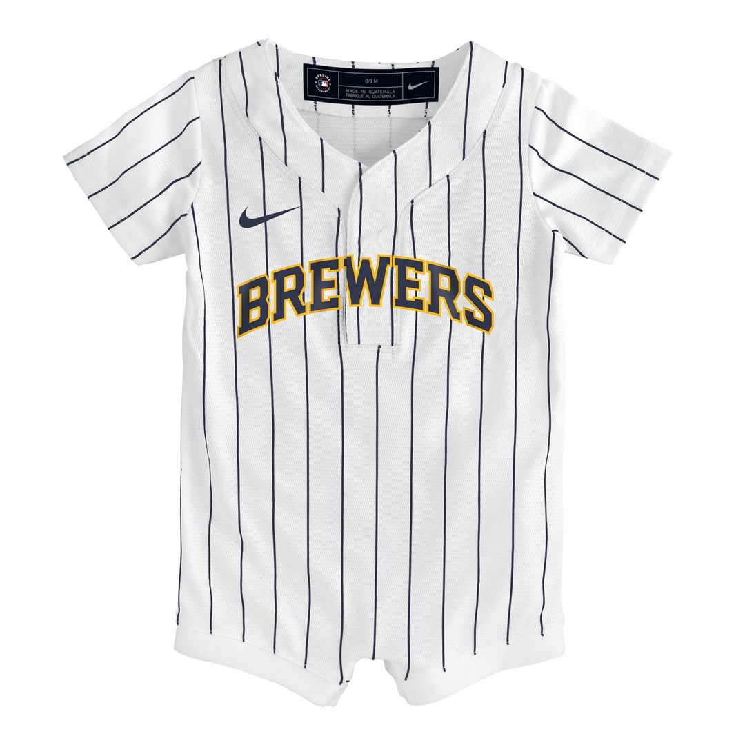 Milwaukee Brewers Newborn & Infant Alternate Replica Romper Jersey - White