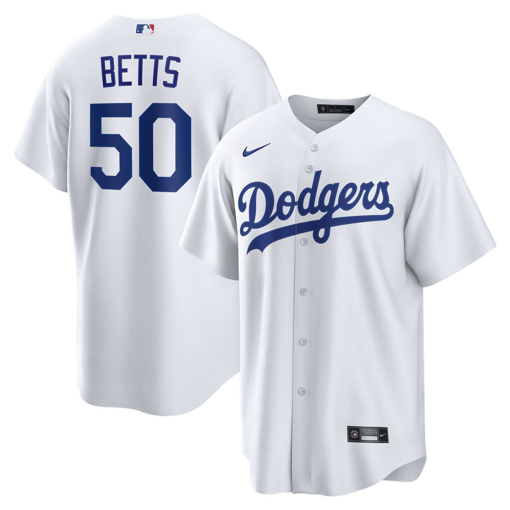 Mookie Betts Los Angeles Dodgers Home Replica Jersey - White