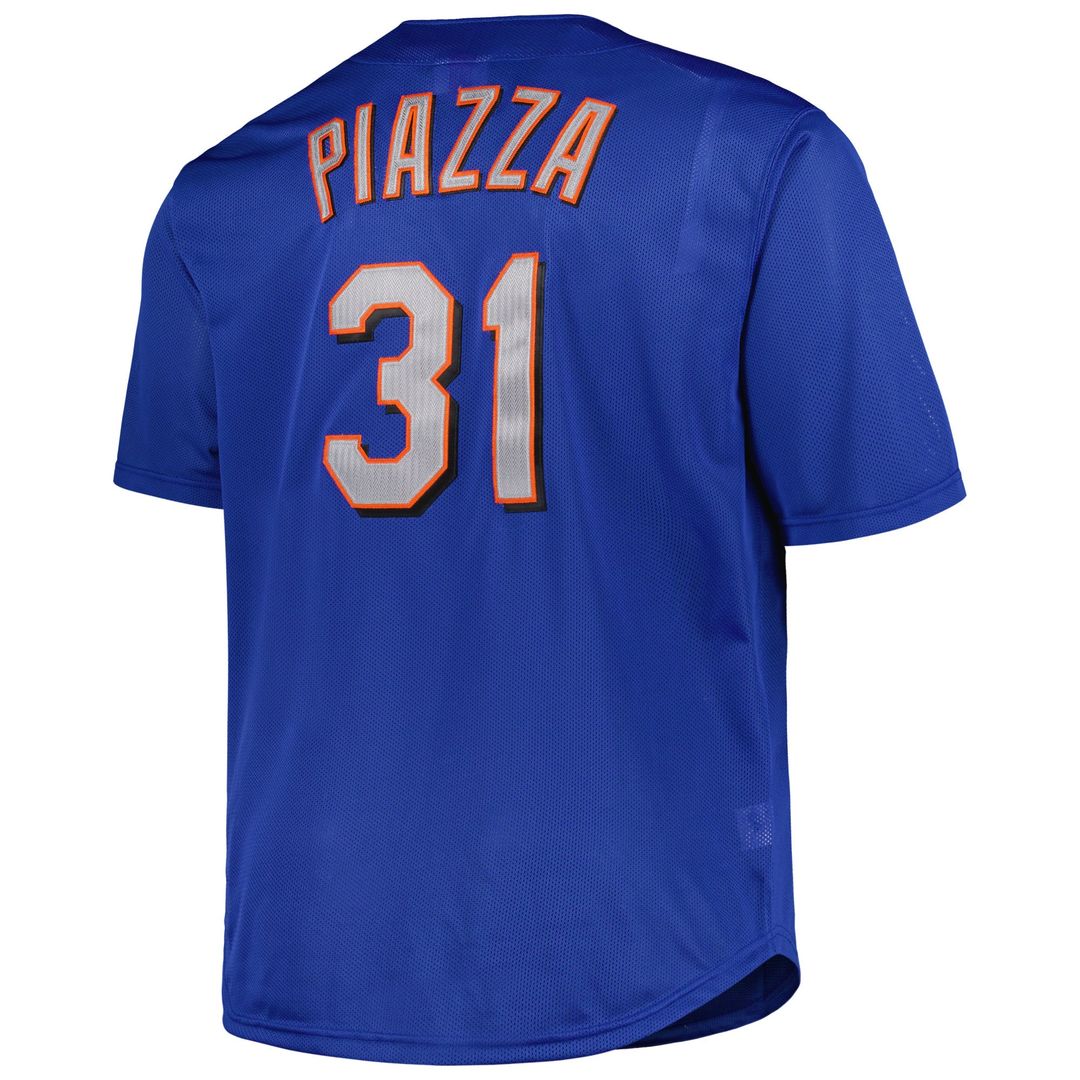 Mike Piazza New York Mets Big & Tall Cooperstown Mesh Batting Practice Jersey - Royal