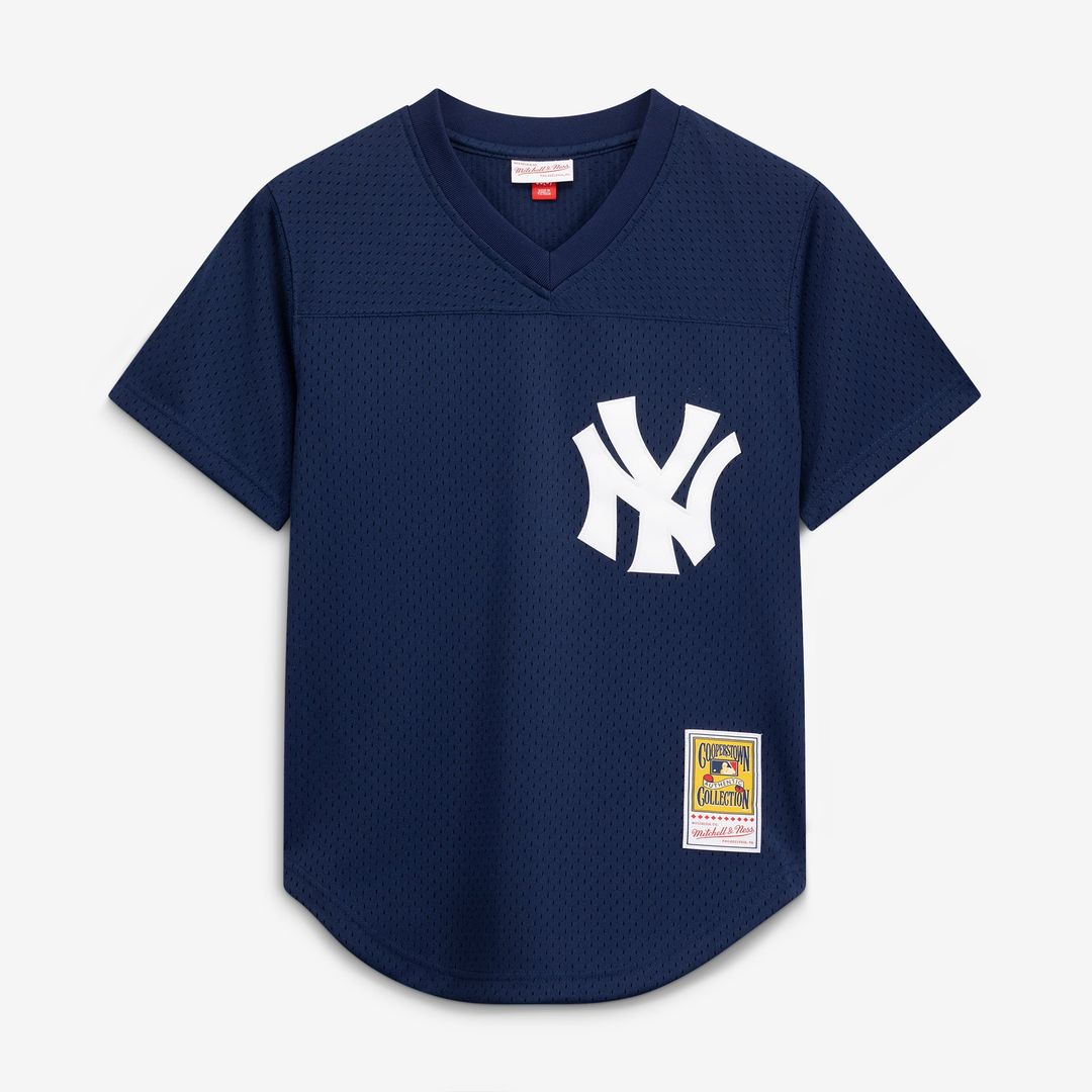 Rickey Henderson New York Yankees Cooperstown Collection Mesh Batting Practice Button - Up Jersey - Navy