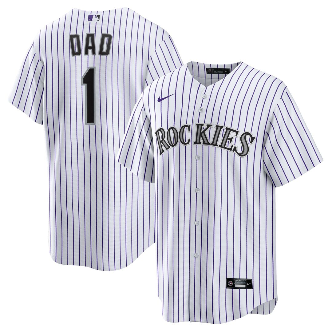 Colorado Rockies #1 Dad Home Replica Jersey - White