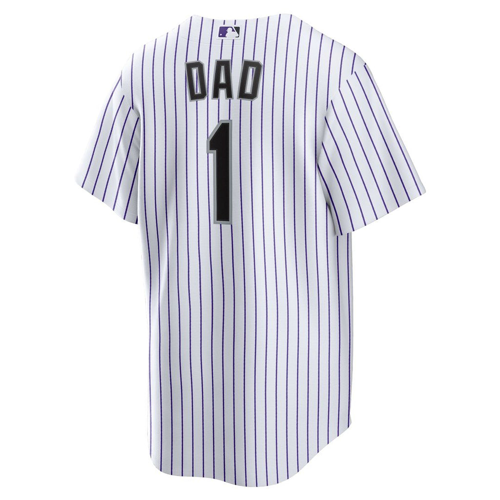 Colorado Rockies #1 Dad Home Replica Jersey - White