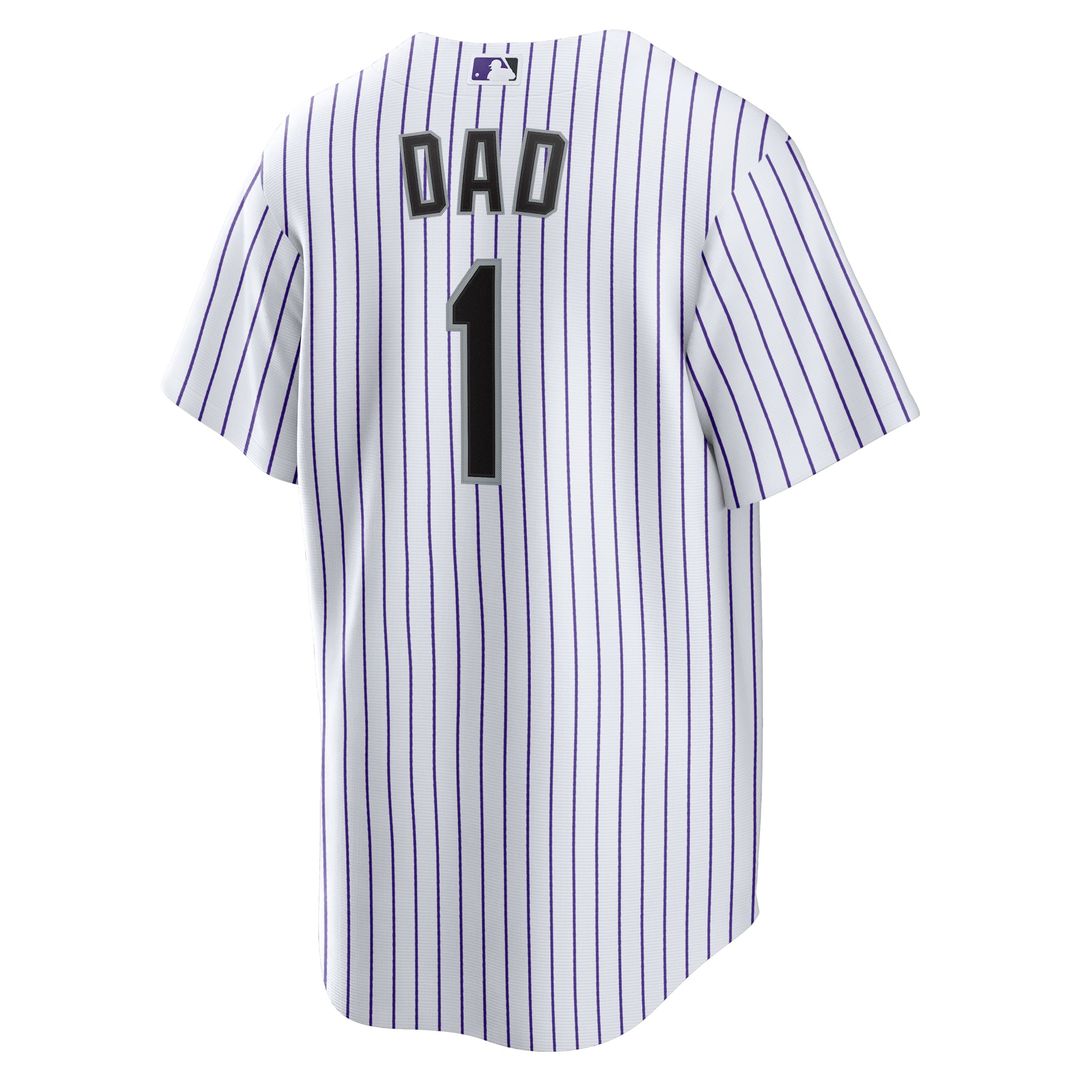 Colorado Rockies #1 Dad Home Replica Jersey - White