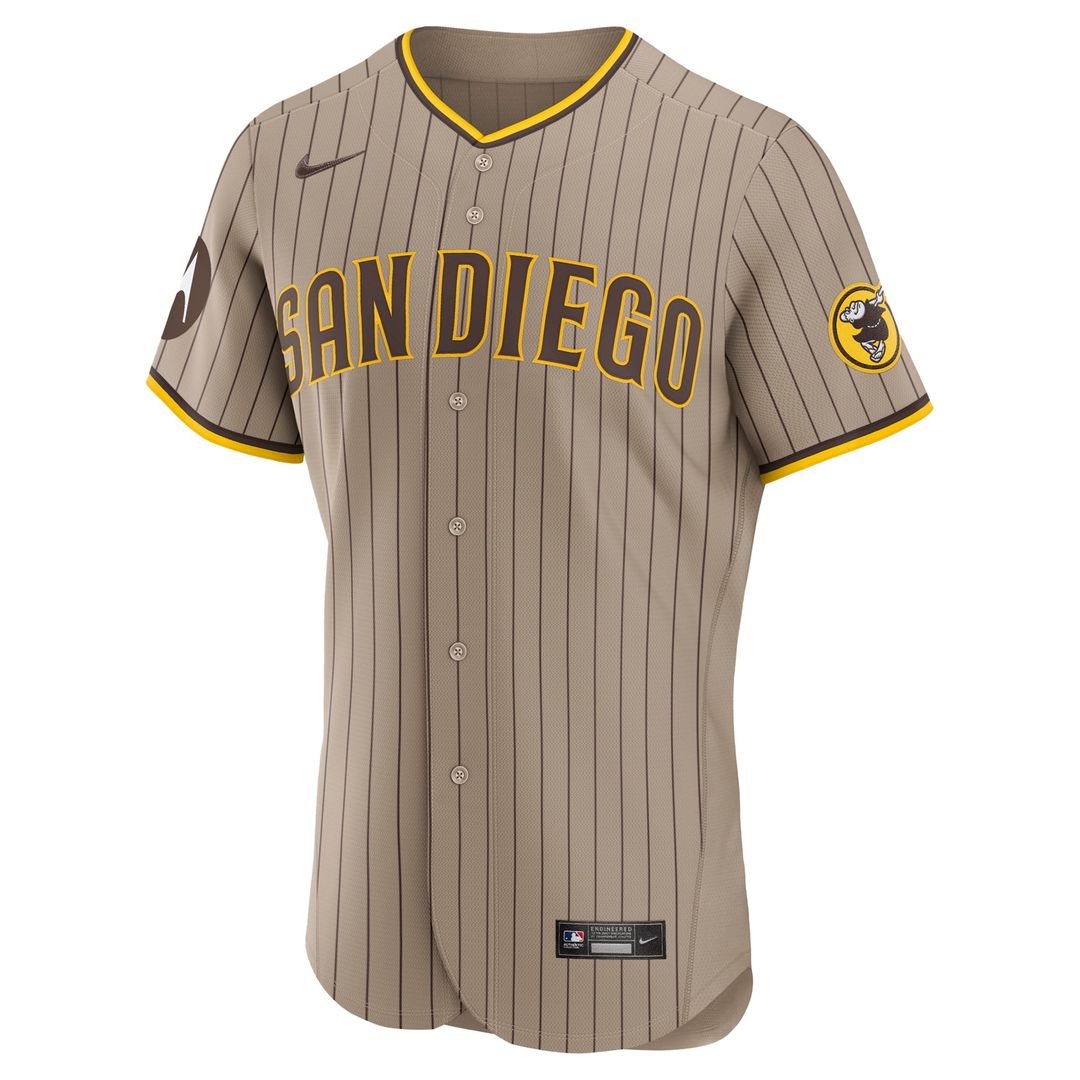 San Diego Padres Alternate Sponsor Patch Authentic Jersey - Khaki