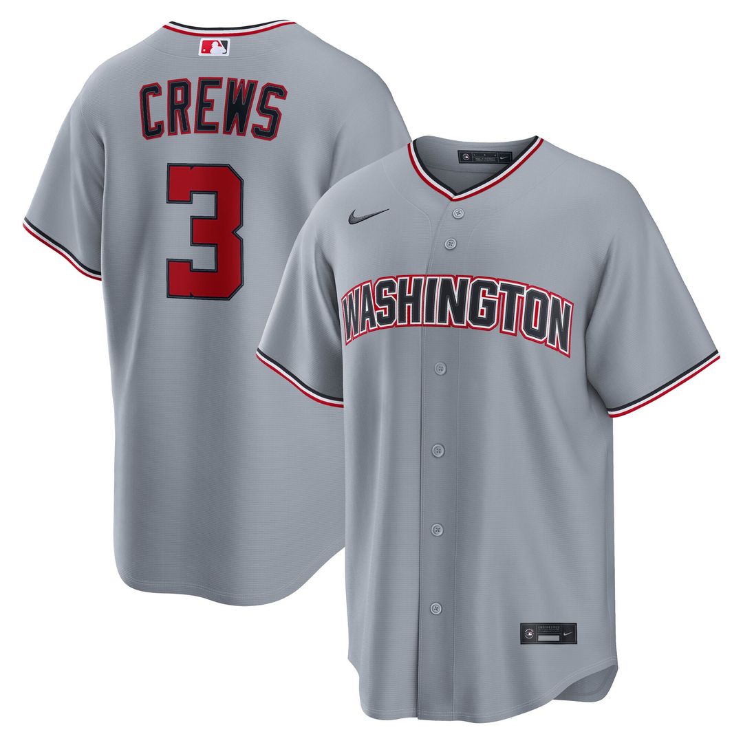 Dylan Crews Washington Nationals Road Replica Jersey - Gray