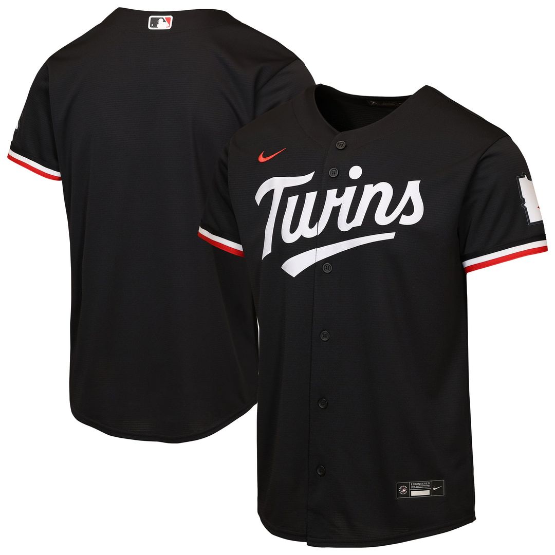 Minnesota Twins Youth Alternate 2 Stadium Jersey - Black