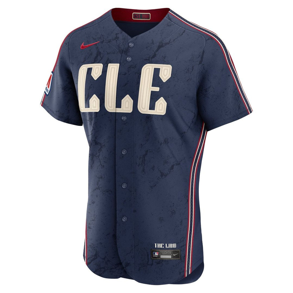 Cleveland Guardians City Connect Authentic Sponsor Patch Jersey - Navy
