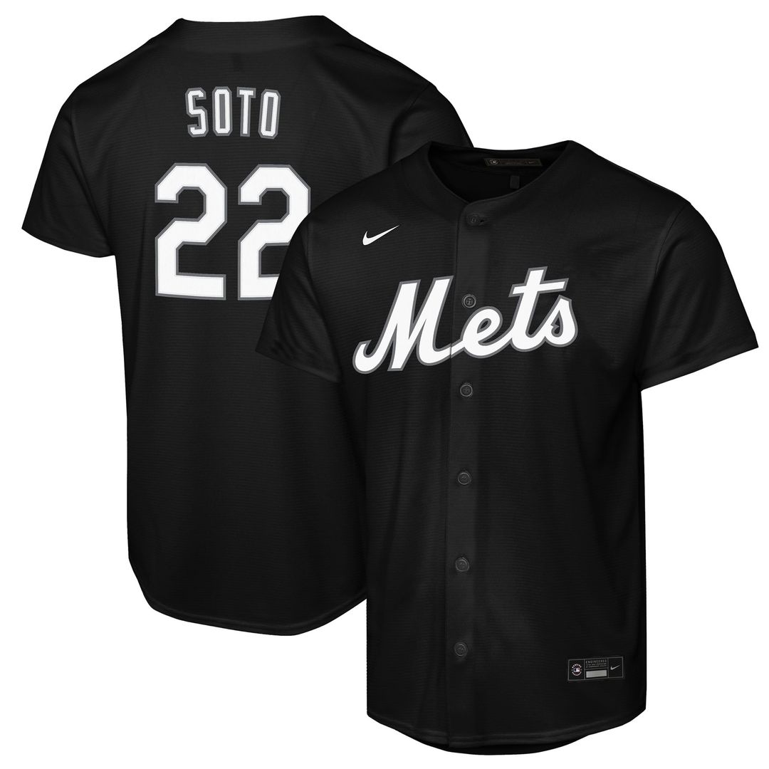 Juan Soto New York Mets Youth Replica Fashion Jersey - Black