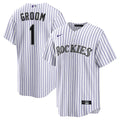 Colorado Rockies #1 Groom Home Replica Jersey - White