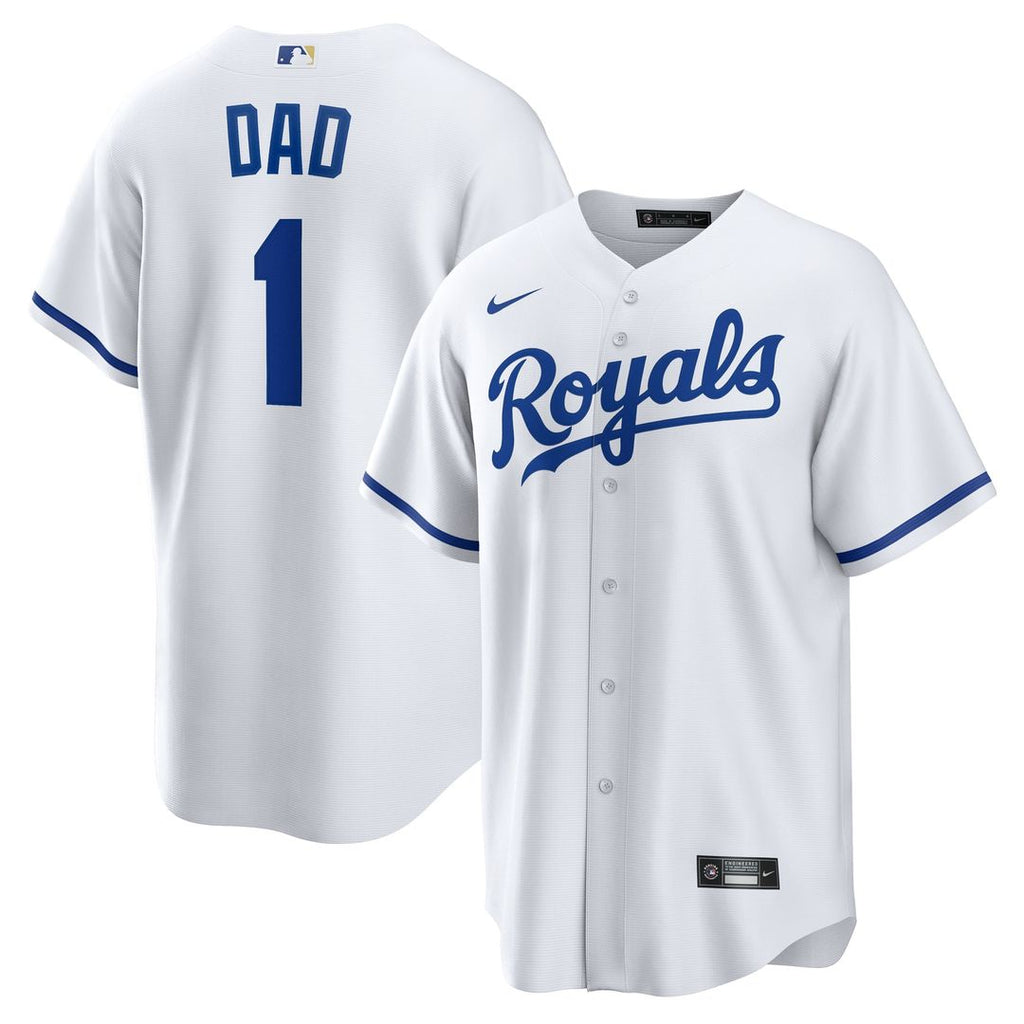 Kansas City Royals #1 Dad Home Replica Jersey - White