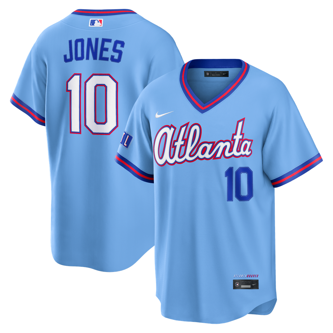 Chipper Jones Atlanta Braves 2026 City Connect Stadium Jersey - Powder Blue