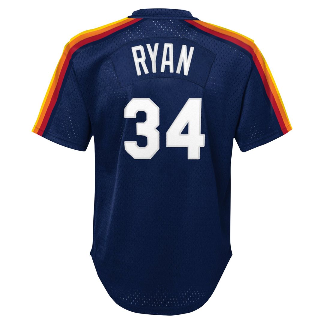 Nolan Ryan Houston Astros Youth Cooperstown Collection Mesh Batting Practice Jersey - Navy