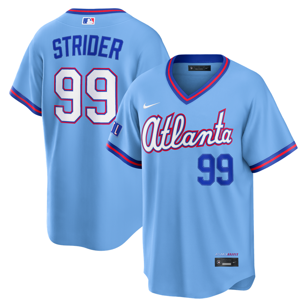 Spencer Strider Atlanta Braves 2026 City Connect Stadium Jersey - Powder Blue
