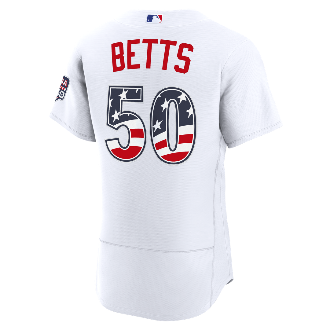 Fourth of July Los Angeles Dodgers Mookie Betts White USA 250 Authentic Jersey