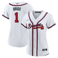 Atlanta Braves Women's #1 Bride Home Replica Jersey - White