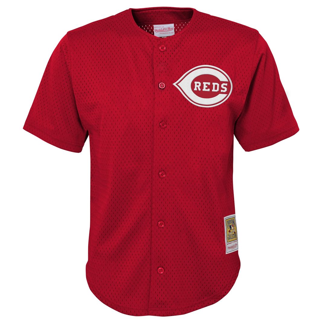 Deion Sanders Cincinnati Reds Youth Cooperstown Mesh Batting Practice Jersey - Red