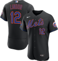 Francisco Lindor New York Mets Alternate Authentic Sponsor Patch Jersey - Black