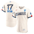 Shohei Ohtani Los Angeles Dodgers City Connect Authentic Sponsor Patch Jersey - Cream