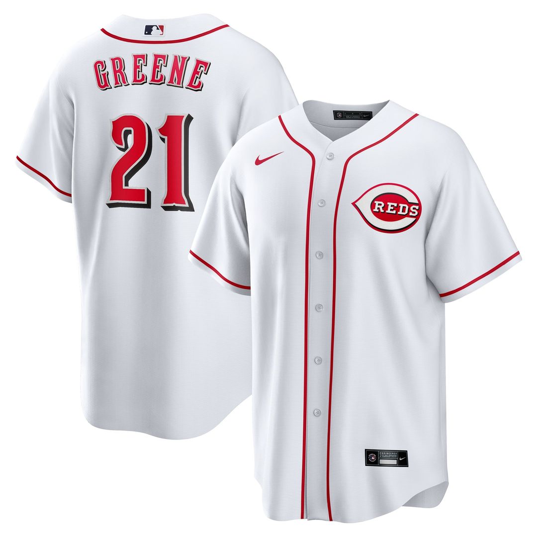 Hunter Greene Cincinnati Reds Home Replica Jersey - White