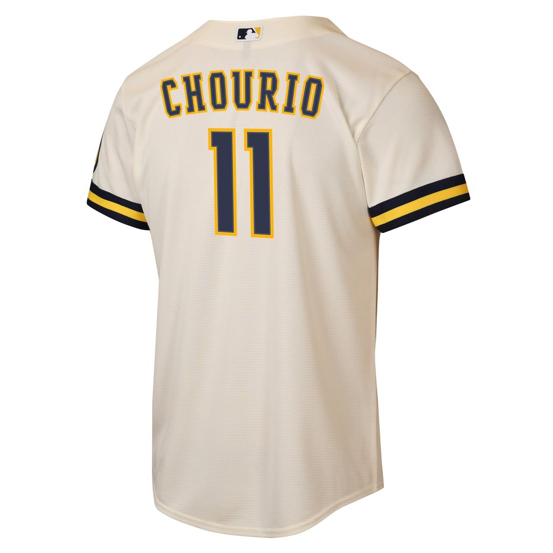 Jackson Chourio Milwaukee Brewers Youth Home Stadium Jersey - Cream