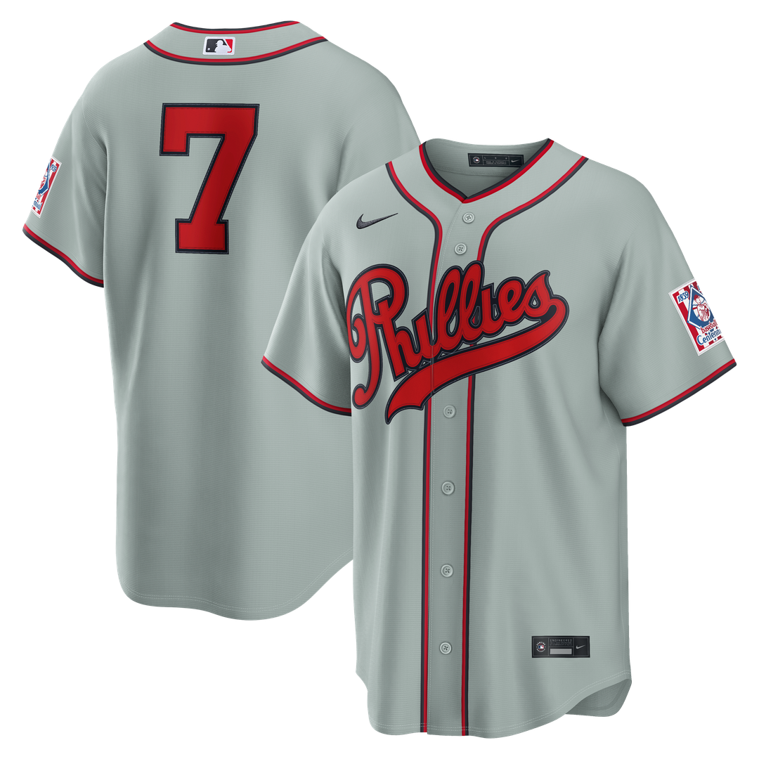 Trea Turner Philadelphia Phillies 2026 Field of Dreams Stadium Jersey - Gray