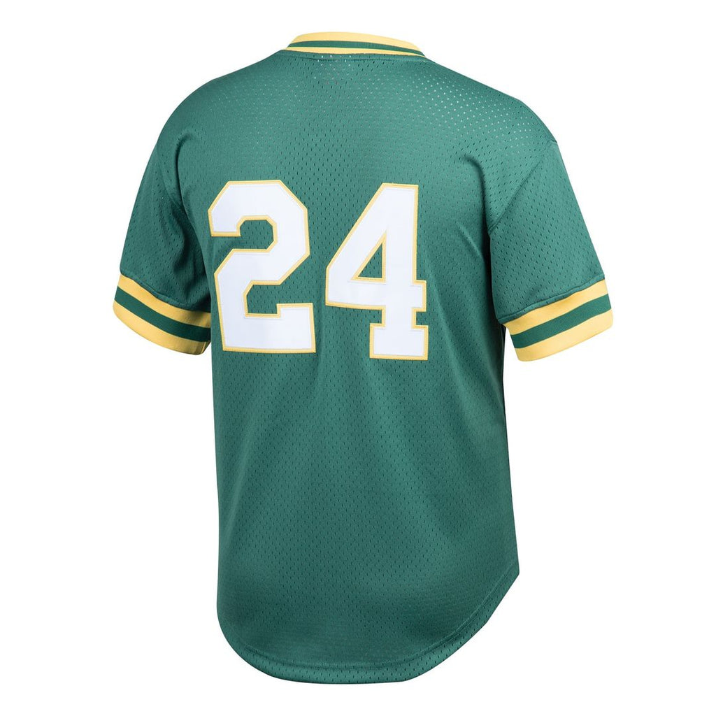Rickey Henderson Athletics Cooperstown Collection Big & Tall Mesh Batting Practice Jersey - Green