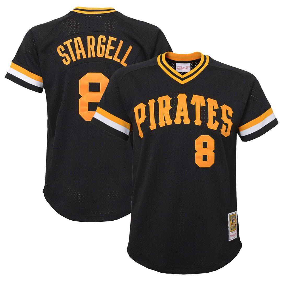Willie Stargell Pittsburgh Pirates Youth Cooperstown Collection Mesh Batting Practice Jersey - Black