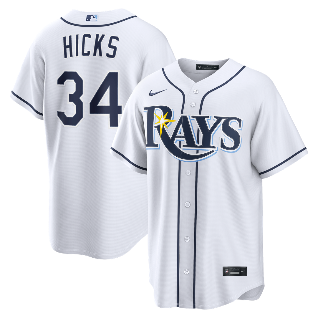 Liam Hicks Tampa Bay Rays Home Replica Jersey - White