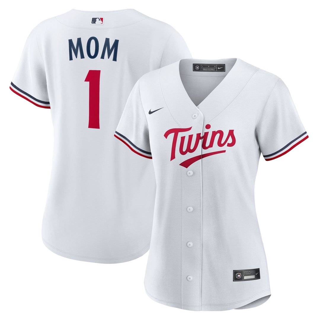 Minnesota Twins Women's #1 Mom Home Replica Jersey - White