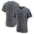 New York Mets City Connect Authentic Sponsor Patch Jersey - Gray