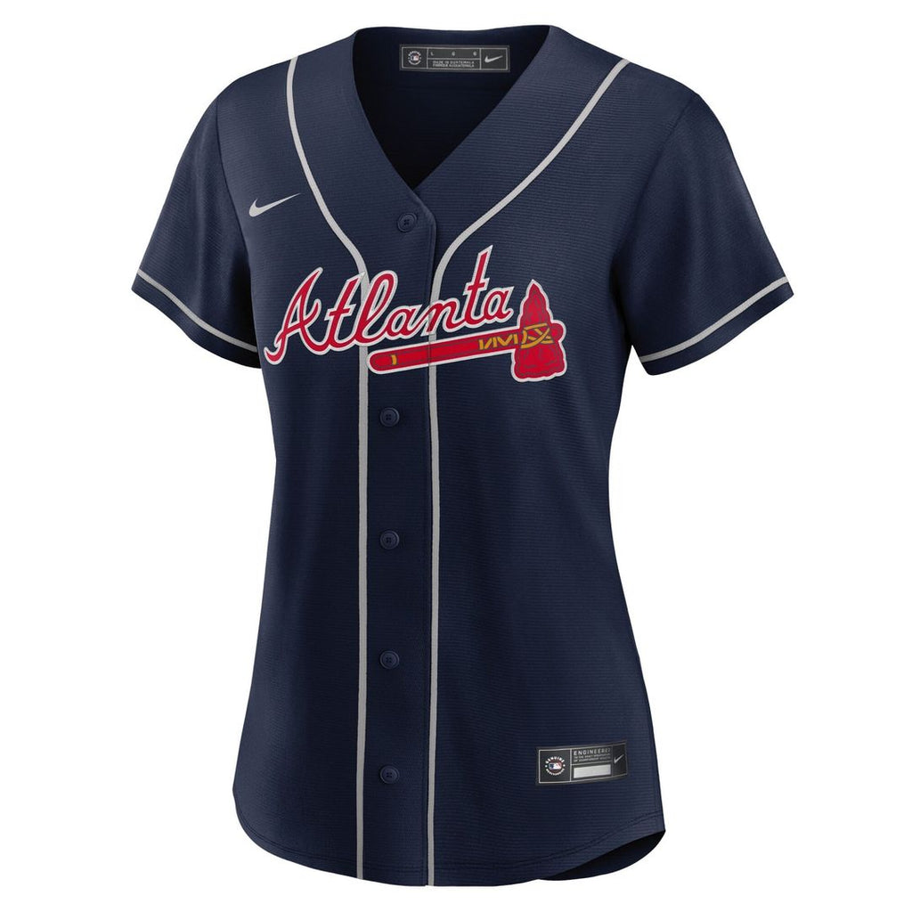Ronald Acuña Jr. Atlanta Braves Women's Alternate Replica Player Jersey - Navy