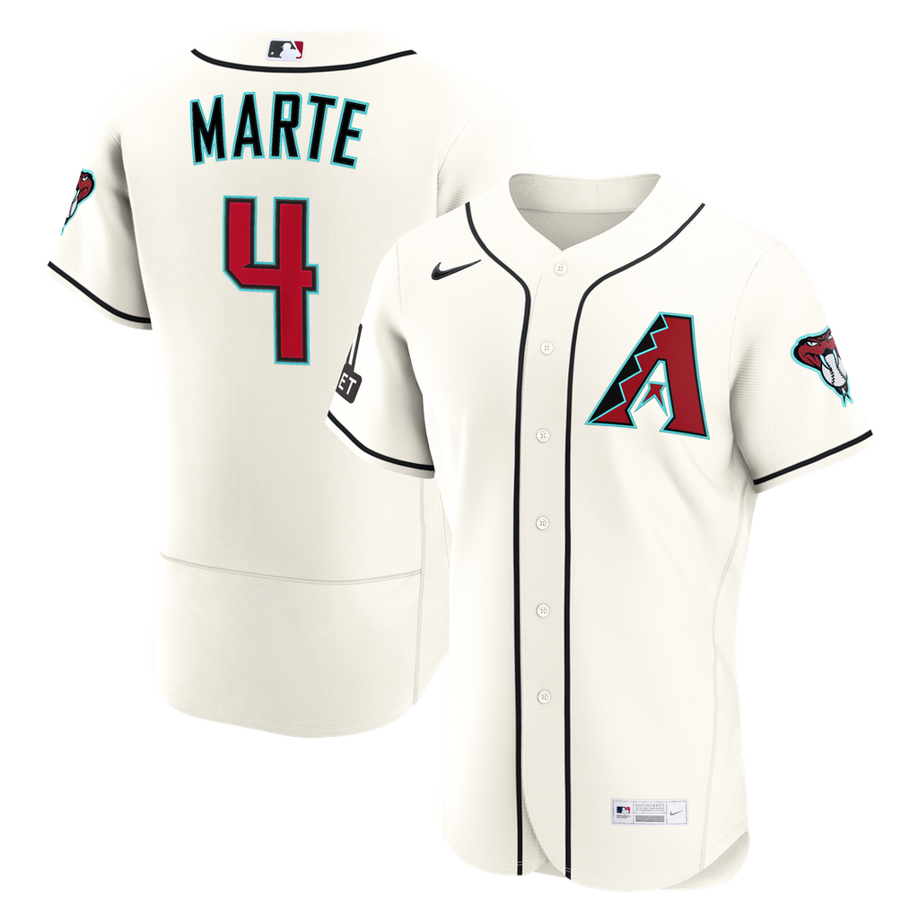 Ketel Marte Arizona Diamondbacks Home Authentic Sponsor Patch Jersey - Cream