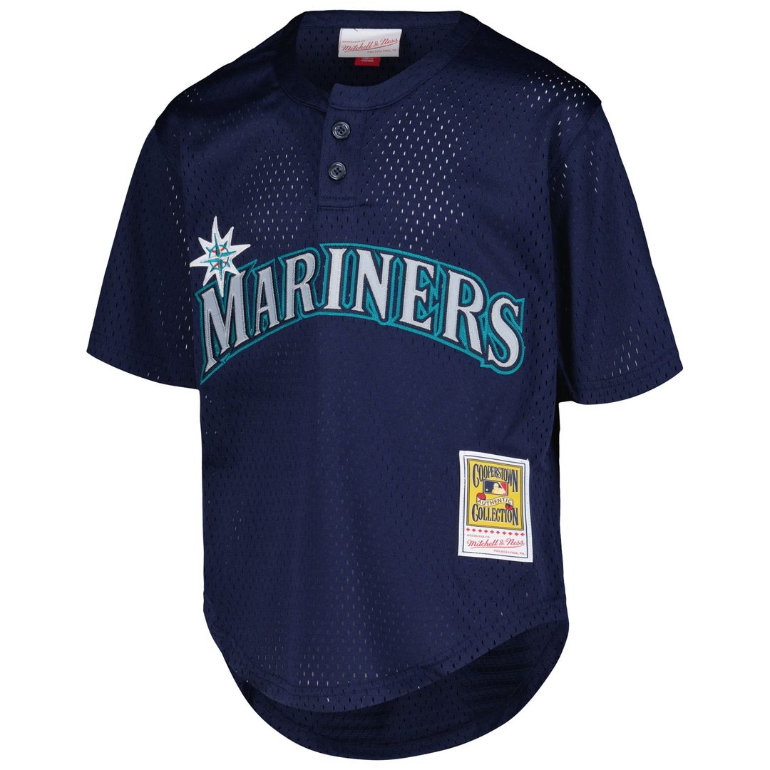 Ken Griffey Jr. Seattle Mariners Youth Cooperstown Collection Mesh Batting Practice Jersey - Navy