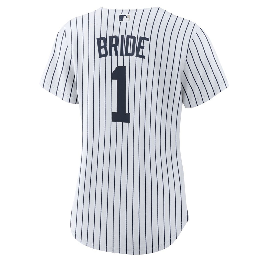 New York Yankees Women's #1 Bride Home Replica Jersey - White