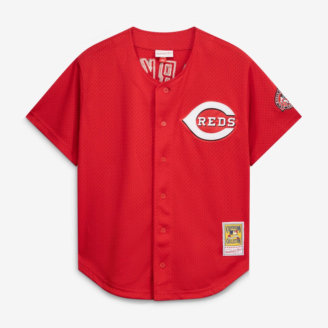 Barry Larkin Cincinnati Reds Throwback Cooperstown Mesh Batting Practice Jersey - Red