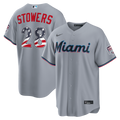 Fourth of July Miami Marlins Kyle Stowers Gray USA 250 Stadium Jersey