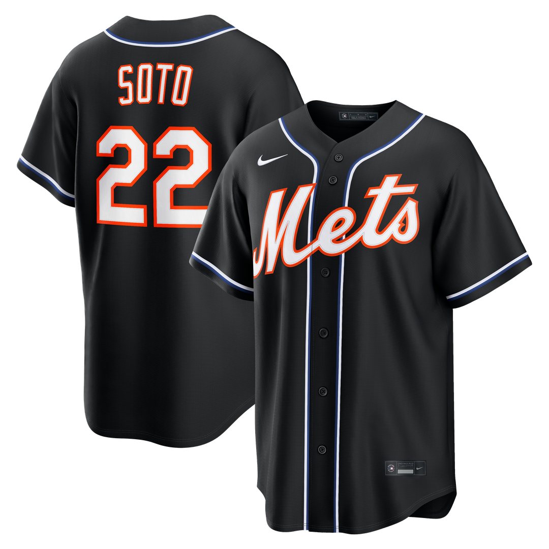 Juan Soto New York Mets Fashion Replica Black Out Jersey