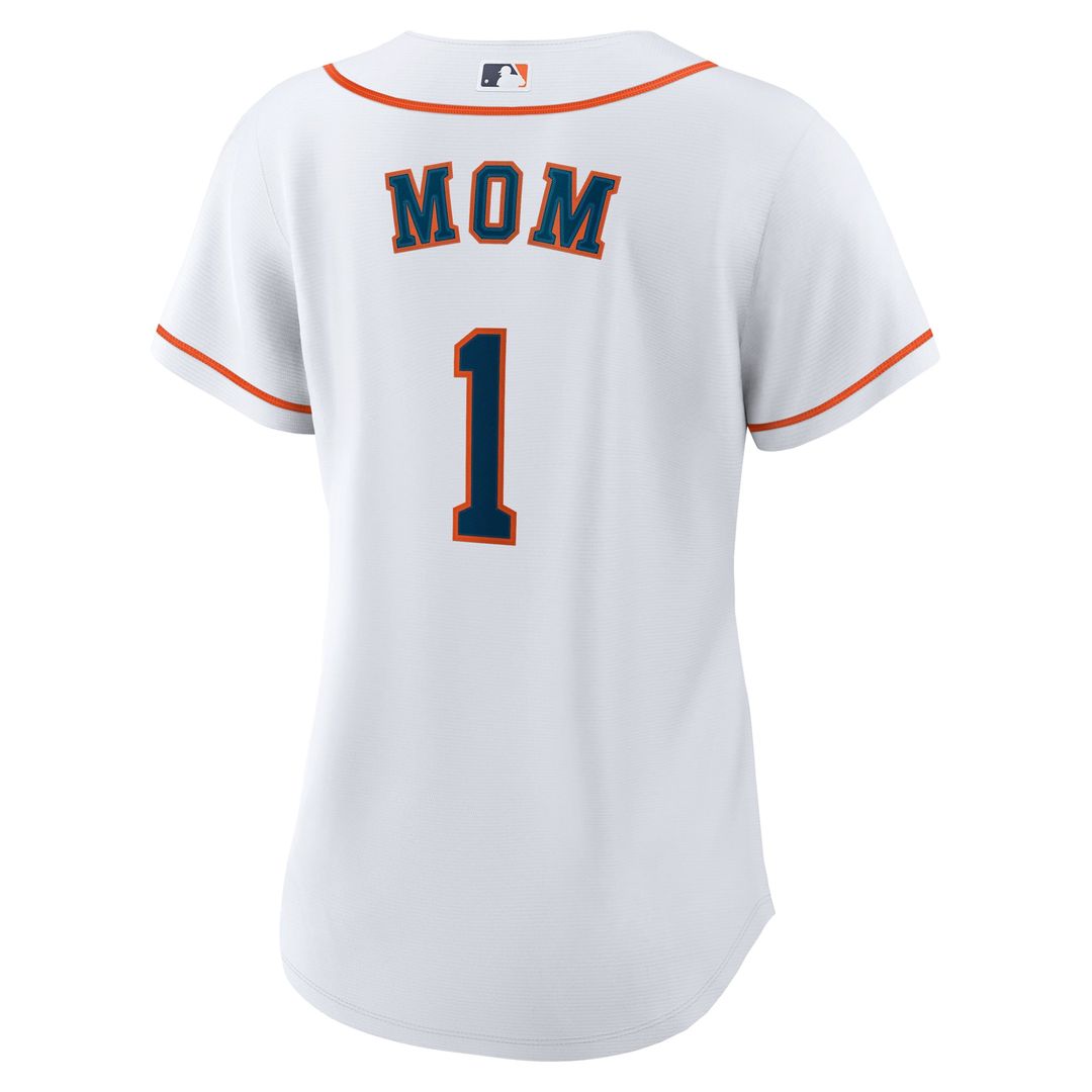 Houston Astros Women's #1 Mom Home Replica Jersey - White
